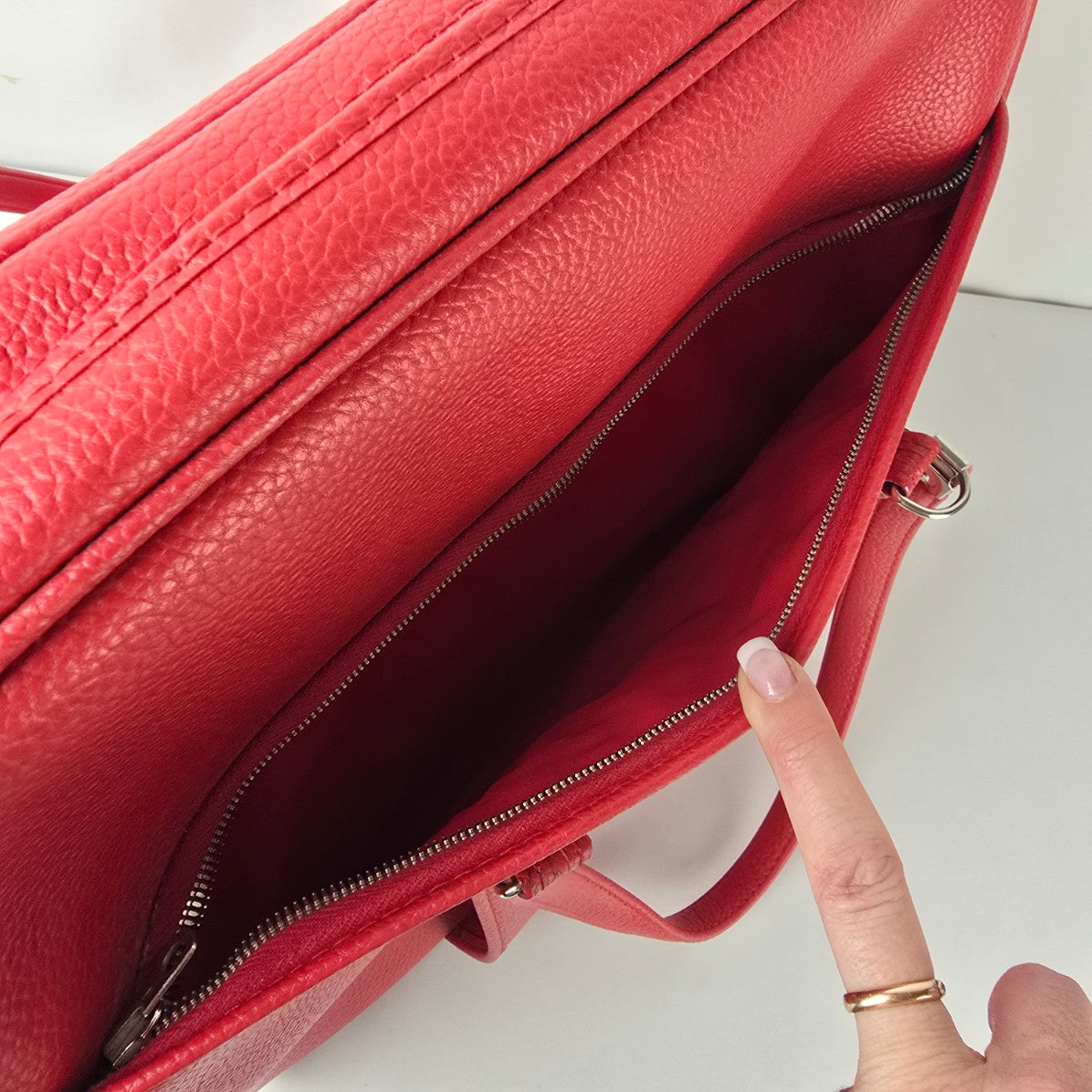 Vintage Red Train Case Doctor Bag Structured Travel Satchel Retro