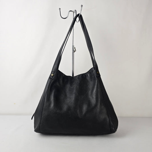 American Leather Co Black Leather Hobo Tote Slouchy Shoulder Bag