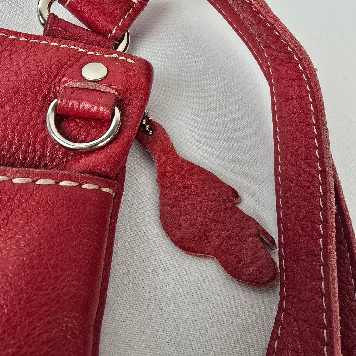 Roots Genuine Leather Crossbody Bag Red Organizer Purse Canada