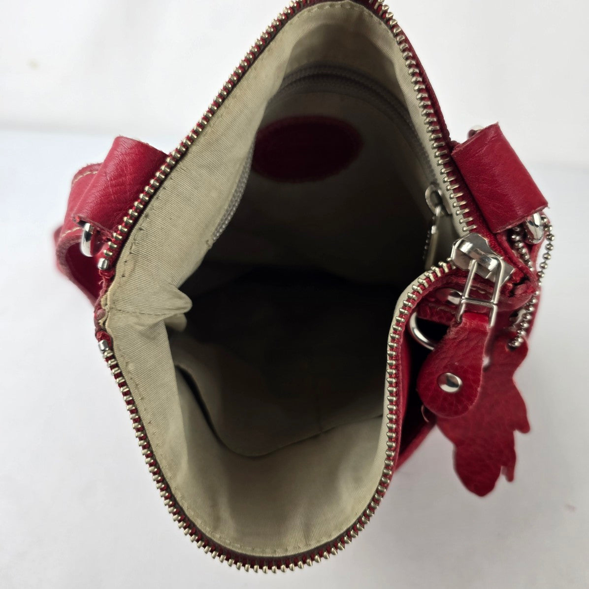 Roots Genuine Leather Crossbody Bag Red Organizer Purse Canada