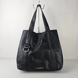 Steve Madden Black Tote Bag Gold Hardware Shoulder Purse Large Everyday Bag