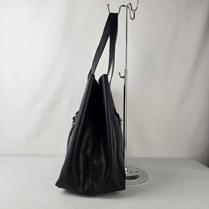Steve Madden Black Tote Bag Gold Hardware Shoulder Purse Large Everyday Bag