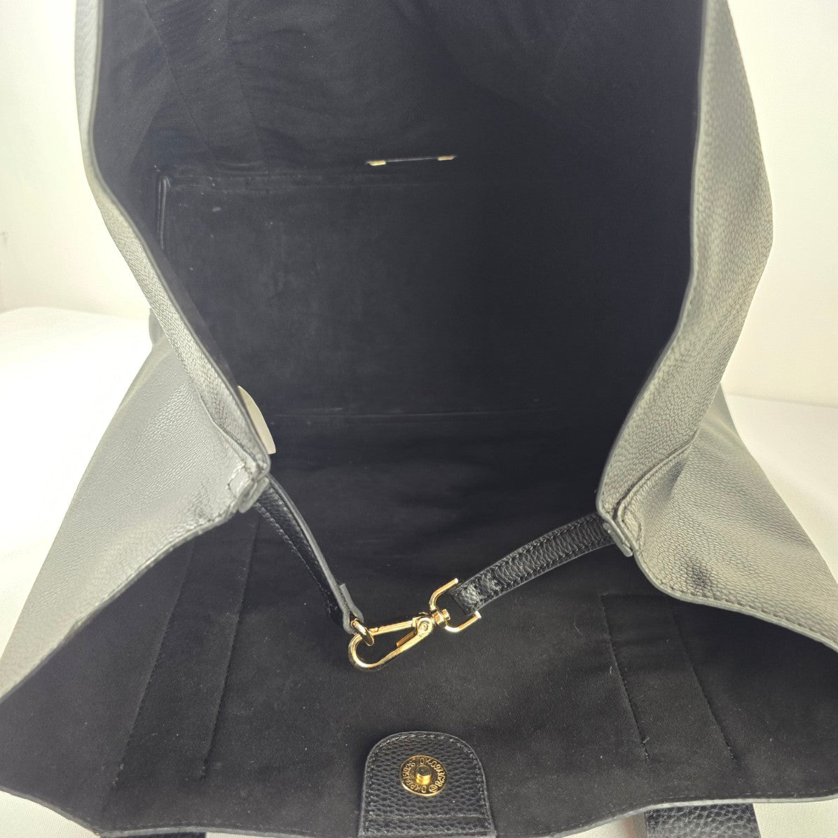 Steve Madden Black Tote Bag Gold Hardware Shoulder Purse Large Everyday Bag