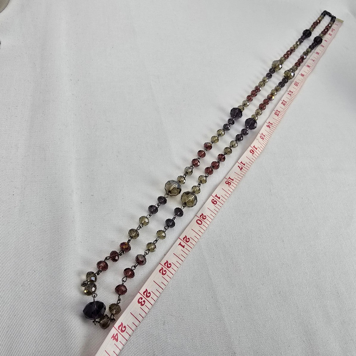 Smoky Crystal Layering Necklace – Plum & Taupe