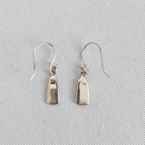 925 Sterling Silver Black Onyx Inlay Drop Earrings Minimalist Dangle