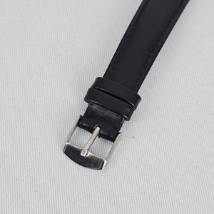 SK Shengke Black Crystal Dial Watch Minimalist Sparkle Face Quartz Leather Strap