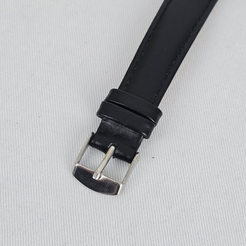 SK Shengke Black Crystal Dial Watch Minimalist Sparkle Face Quartz Leather Strap