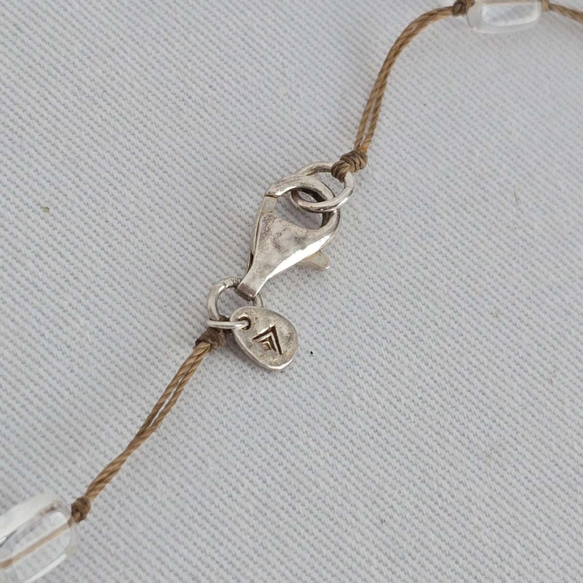Silpada Oh So Pretty Pearl Quartzite Rock Crystal Silk Cord Necklace Sterling Silver