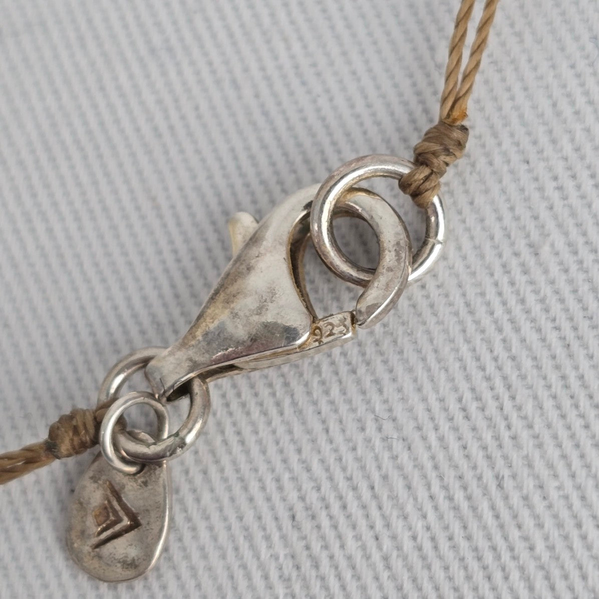Silpada Oh So Pretty Pearl Quartzite Rock Crystal Silk Cord Necklace Sterling Silver