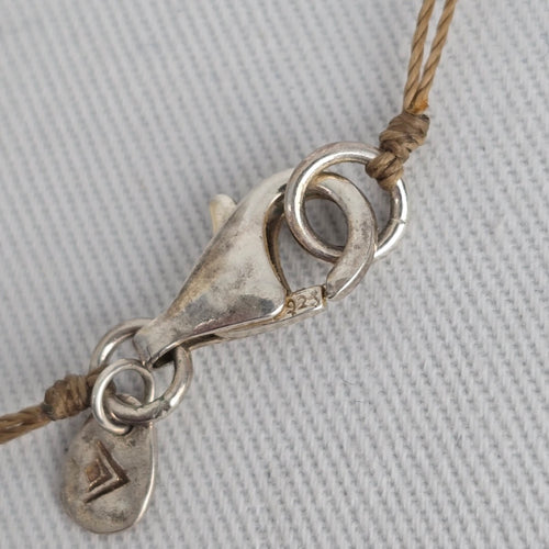 Silpada Oh So Pretty Pearl Quartzite Rock Crystal Silk Cord Necklace Sterling Silver