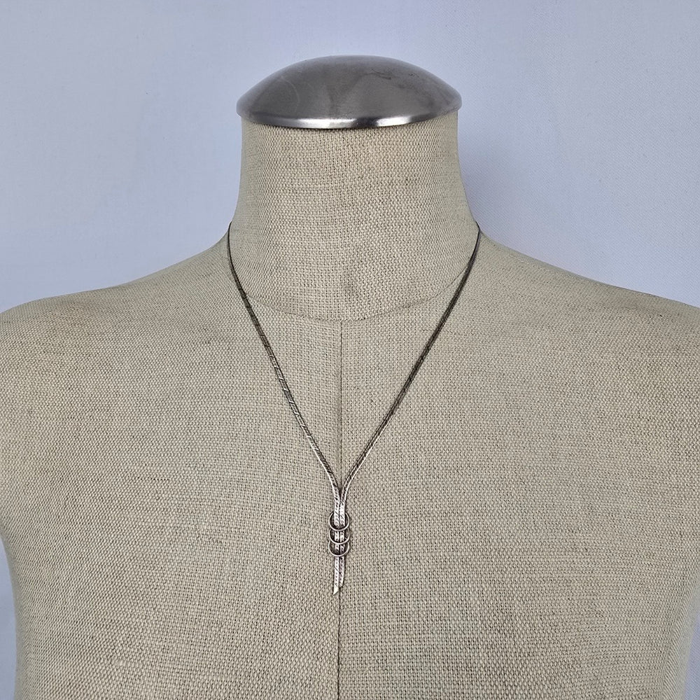 Italy 925 Sterling Silver Snake Chain Lariat Y Necklace Earring Set Minimalist