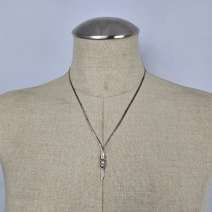 Italy 925 Sterling Silver Snake Chain Lariat Y Necklace Earring Set Minimalist