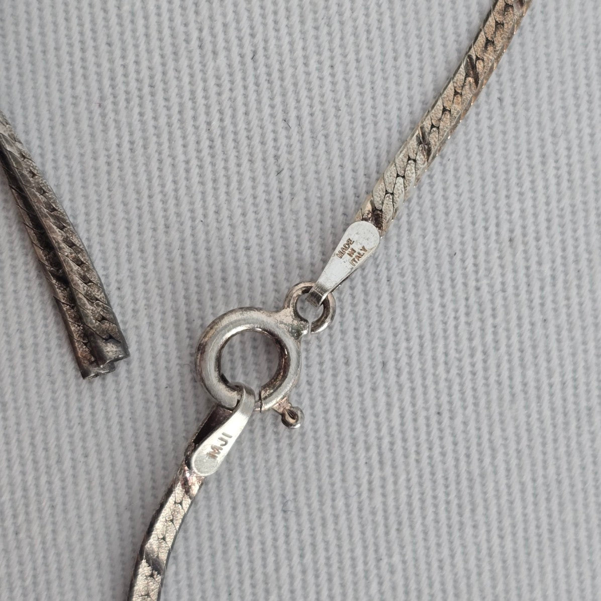 Italy 925 Sterling Silver Snake Chain Lariat Y Necklace Earring Set Minimalist