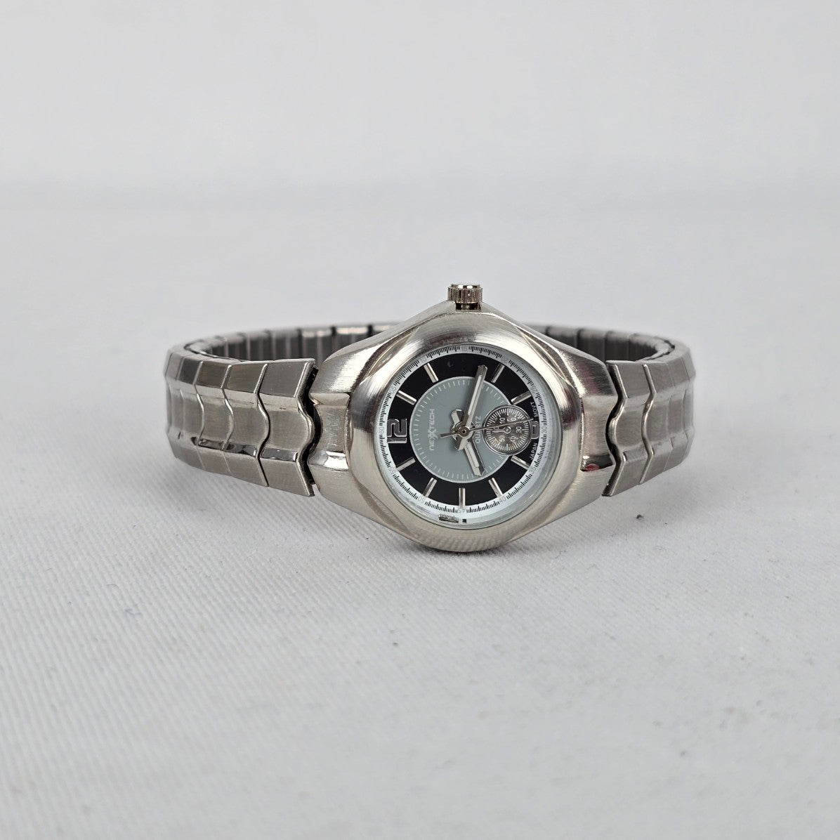 NextTech Quartz Watch Silver Tone Stretch Band Japan Movement