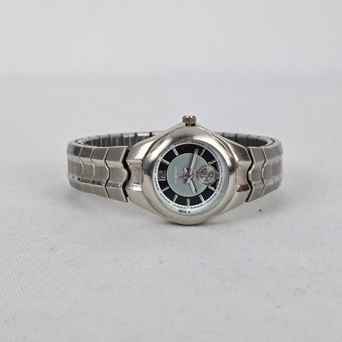 NextTech Quartz Watch Silver Tone Stretch Band Japan Movement