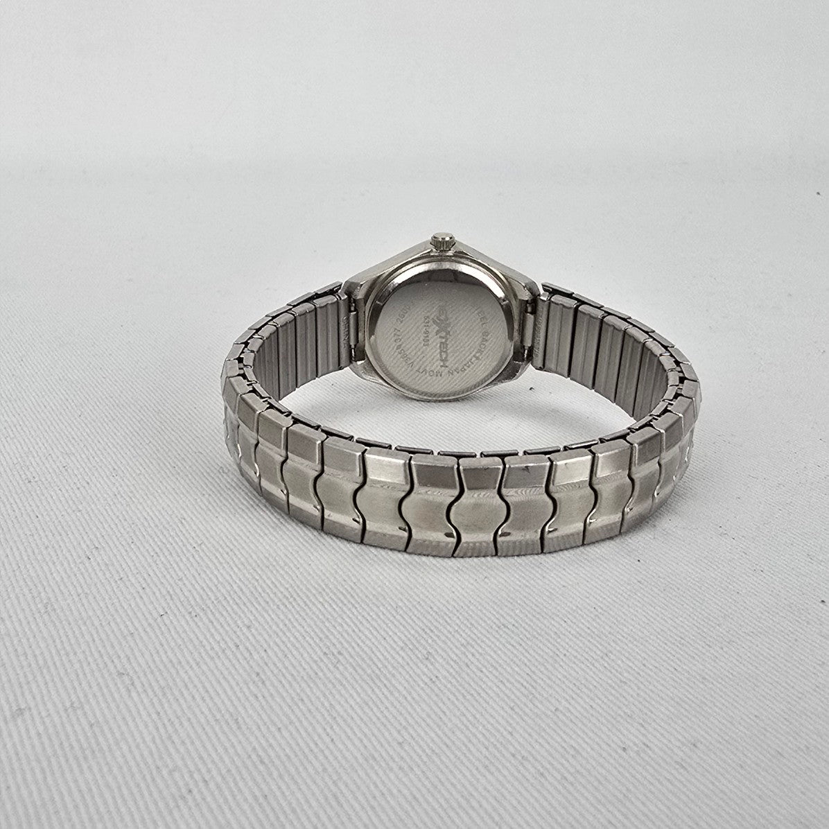 NextTech Quartz Watch Silver Tone Stretch Band Japan Movement