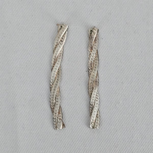 Twisted Multi Strand Drop Earrings Sterling Silver Textured Long Statement Earrings