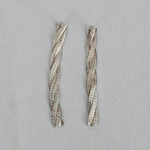 Twisted Multi Strand Drop Earrings Sterling Silver Textured Long Statement Earrings