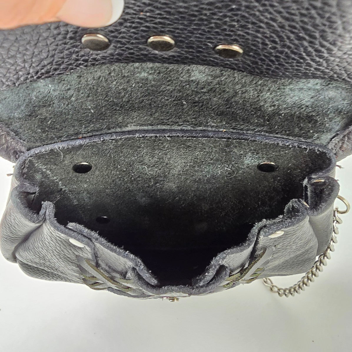 Scottish Leather Sporran Black Celtic Knot Kilt Purse Chain Strap