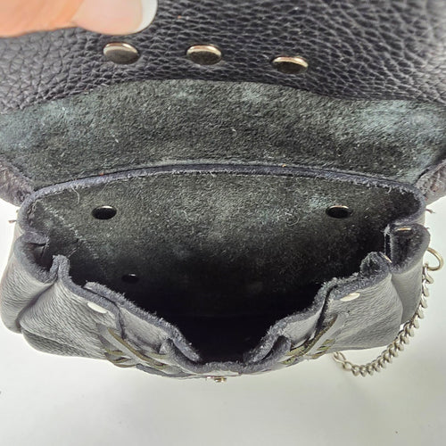 Scottish Leather Sporran Black Celtic Knot Kilt Purse Chain Strap