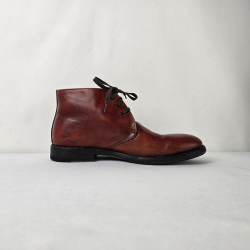 Gravitypope Brown Leather Chukka Boots Made in Italy Size 11 Lace Up Ankle Boots