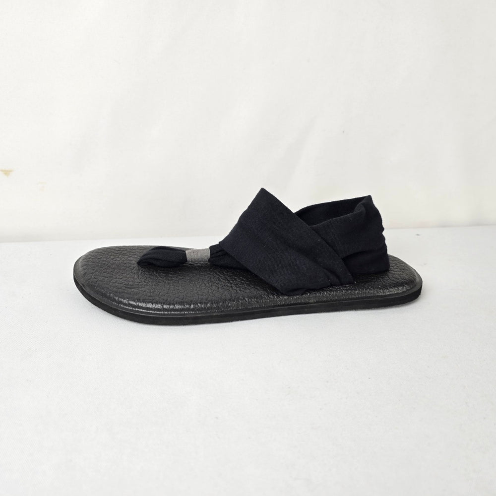 Sanuk Yoga Sling Sandals Black Comfort Flip Flop Size 9