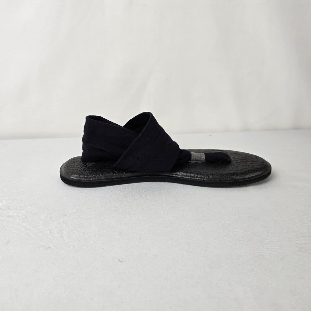 Sanuk Yoga Sling Sandals Black Comfort Flip Flop Size 9