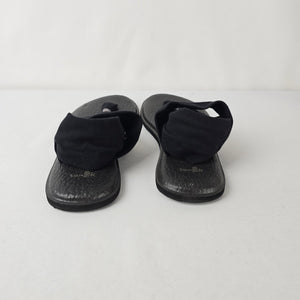Sanuk Yoga Sling Sandals Black Comfort Flip Flop Size 9