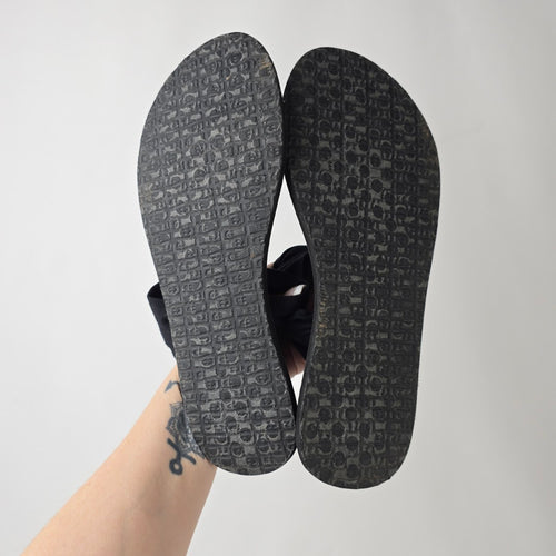 Sanuk Yoga Sling Sandals Black Comfort Flip Flop Size 9