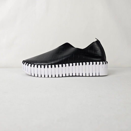 Ilse Jacobsen Tulip Slip-On Shoes Black Woven Platform Sneakers EU 36
