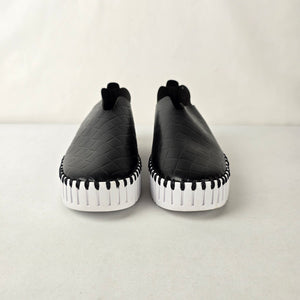 Ilse Jacobsen Tulip Slip-On Shoes Black Woven Platform Sneakers Size 6