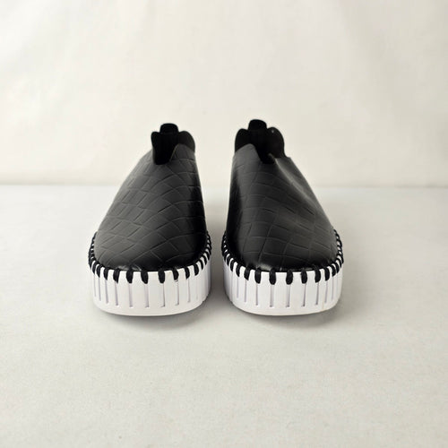 Ilse Jacobsen Tulip Slip-On Shoes Black Woven Platform Sneakers Size 6
