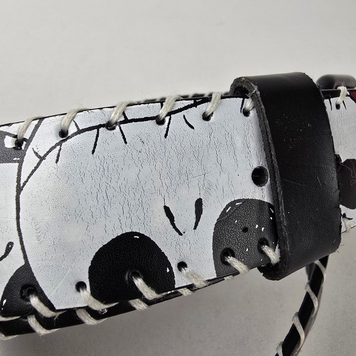 Tim Burton Disney Inspired Skull Belt Red Black White Goth Emo Punk Size M