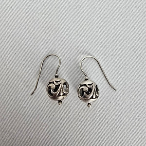 Silpada 925 Sterling Silver Filigree Ball Dangle Earrings