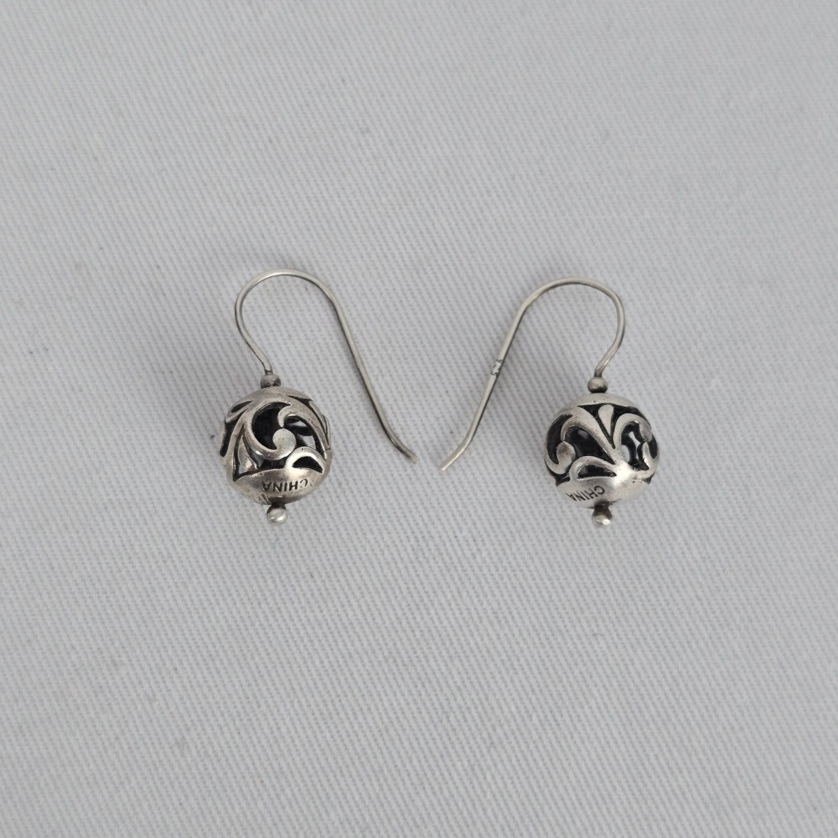 Silpada 925 Sterling Silver Filigree Ball Dangle Earrings