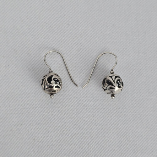 Silpada 925 Sterling Silver Filigree Ball Dangle Earrings