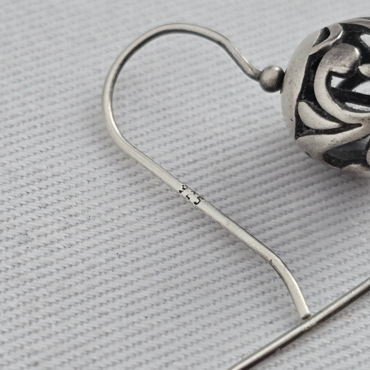Silpada 925 Sterling Silver Filigree Ball Dangle Earrings