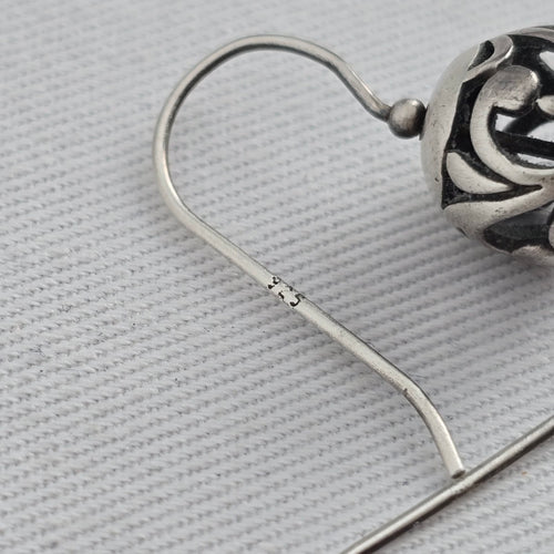 Silpada 925 Sterling Silver Filigree Ball Dangle Earrings
