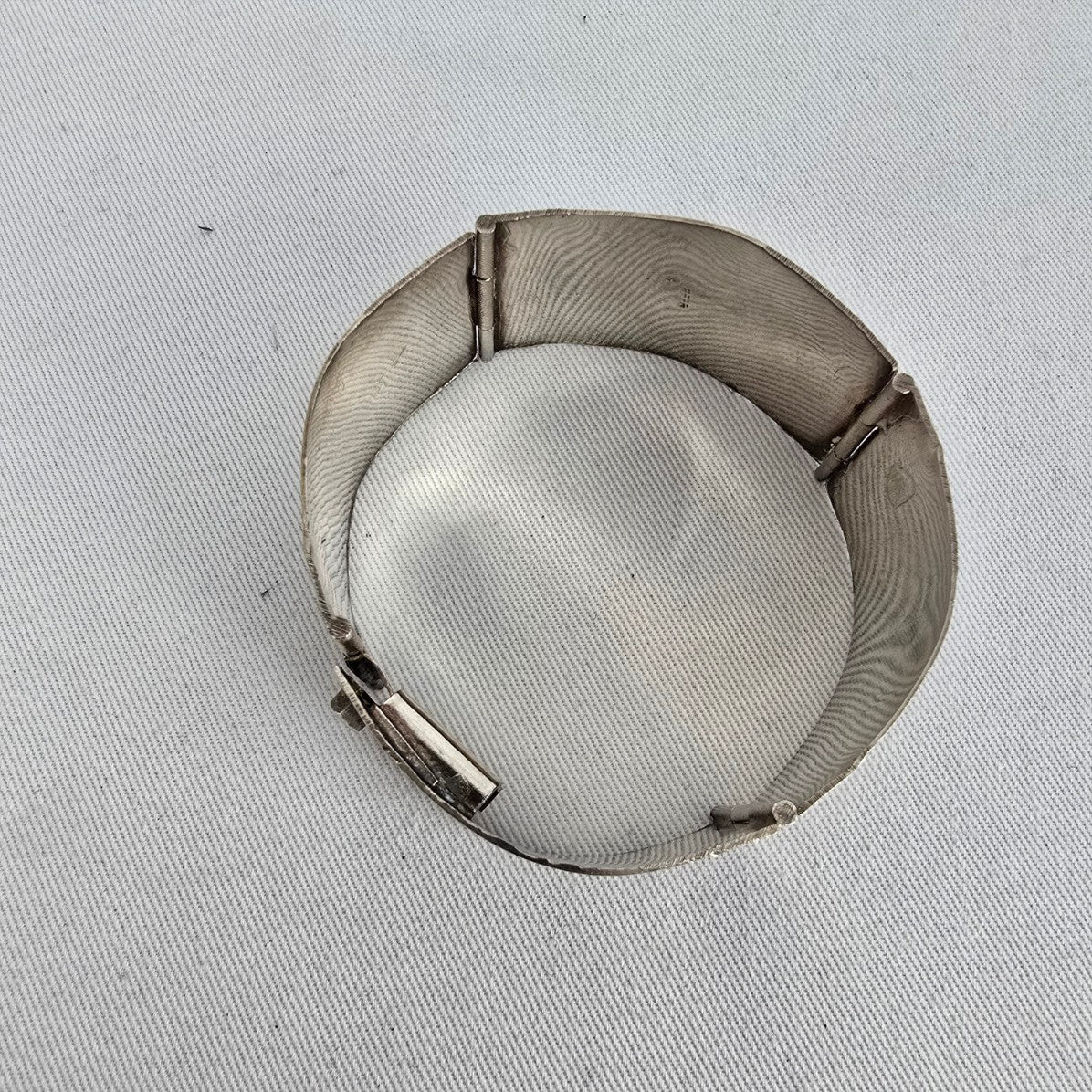 Sterling Silver 925 Wide Cuff Bracelet Floral Engraved Vintage