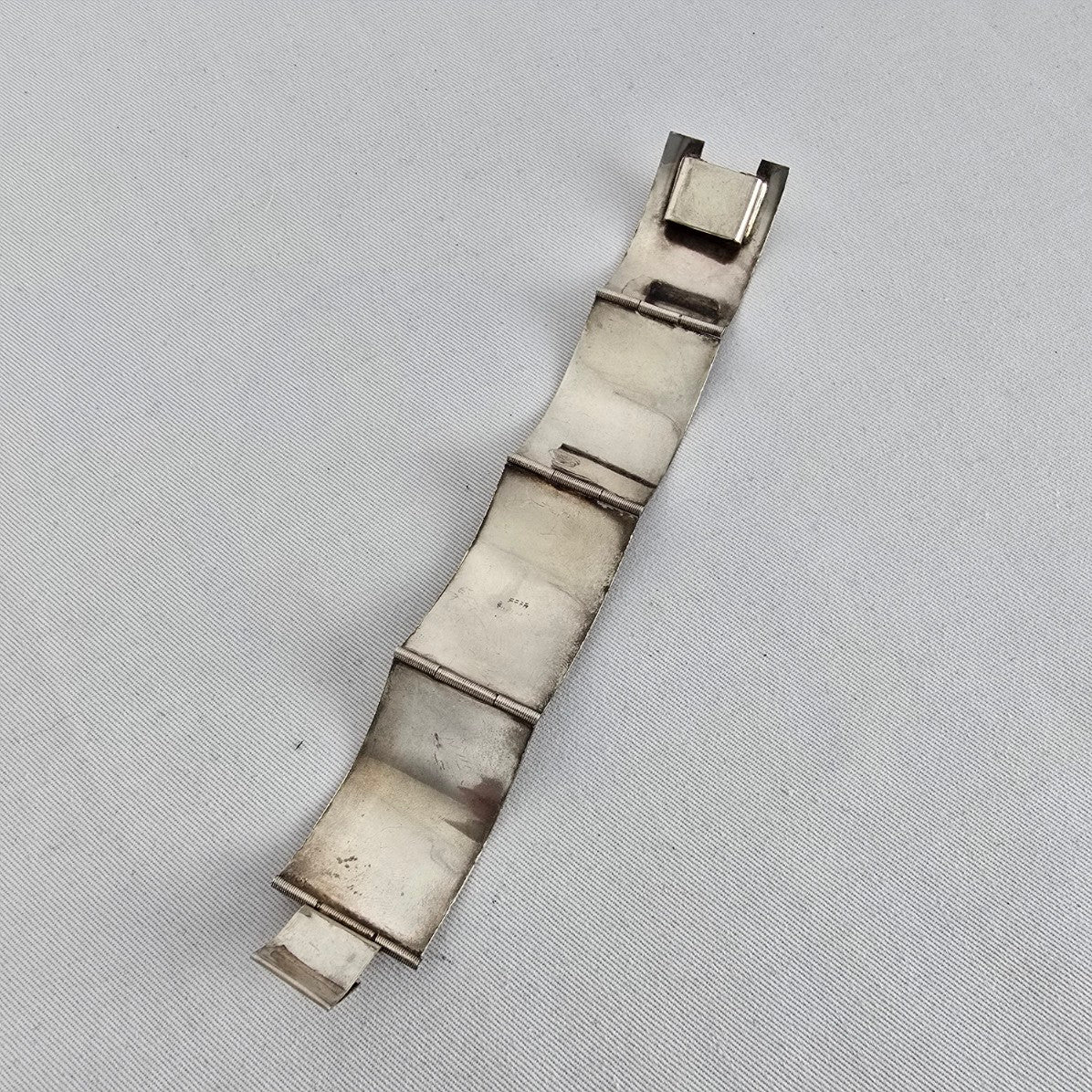 Sterling Silver 925 Wide Cuff Bracelet Floral Engraved Vintage