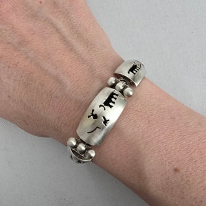 Vintage Taxco Mexico 925 Sterling Silver Panel Bracelet TM-143 Southwestern Artisan