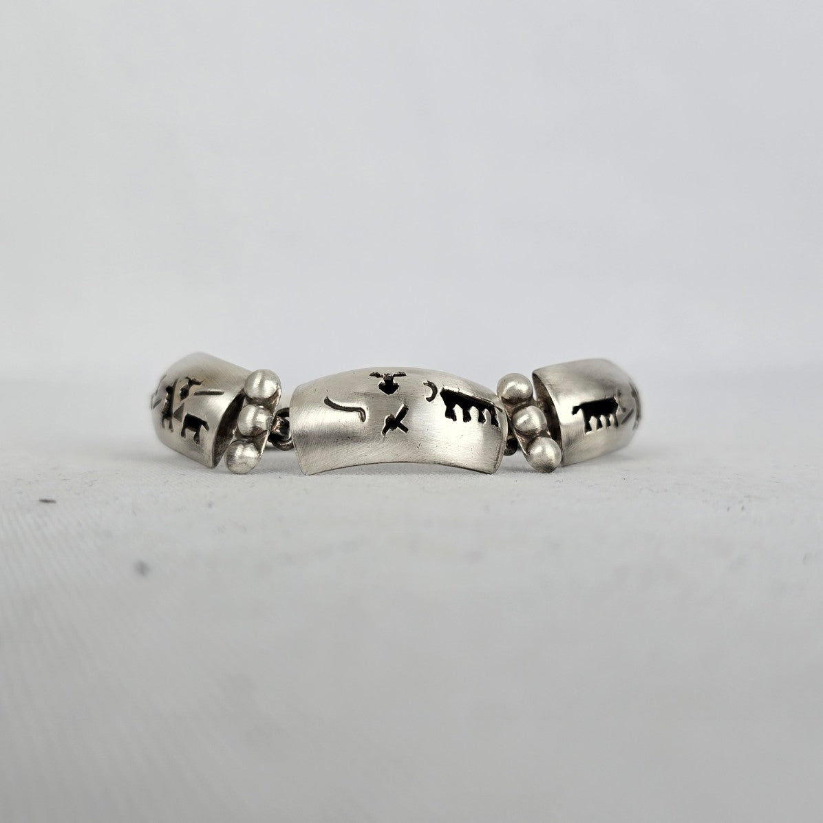 Vintage Taxco Mexico 925 Sterling Silver Panel Bracelet TM-143 Southwestern Artisan
