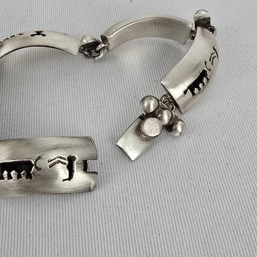 Vintage Taxco Mexico 925 Sterling Silver Panel Bracelet TM-143 Southwestern Artisan