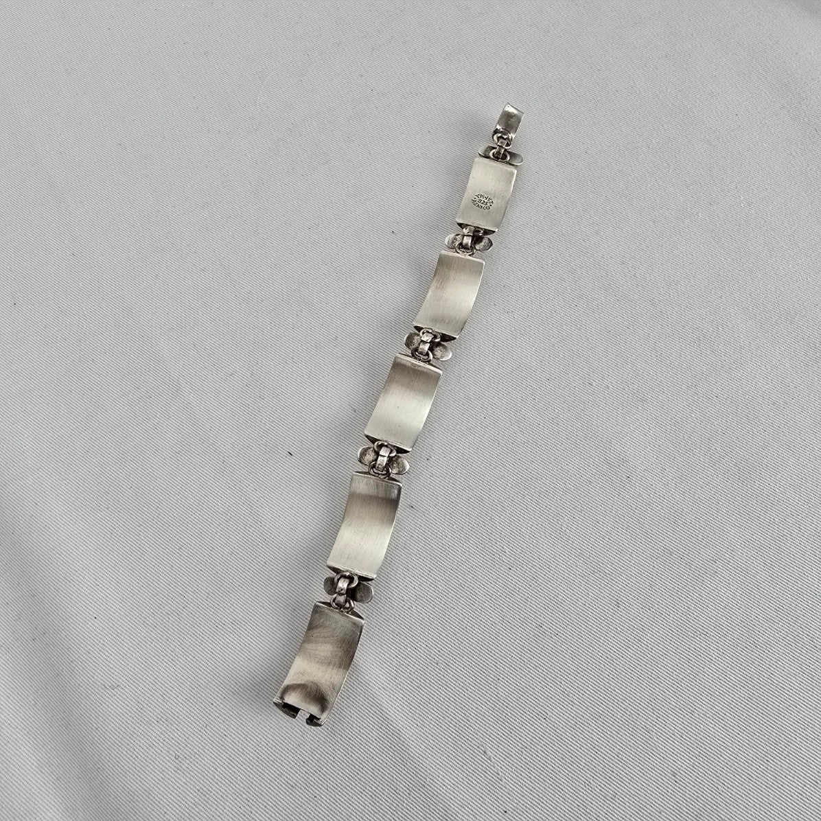 Vintage Taxco Mexico 925 Sterling Silver Panel Bracelet TM-143 Southwestern Artisan