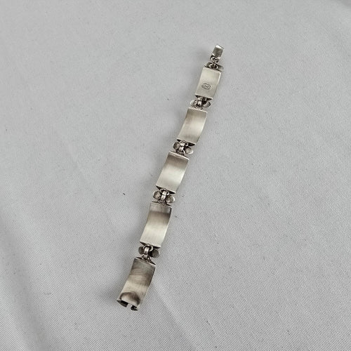 Vintage Taxco Mexico 925 Sterling Silver Panel Bracelet TM-143 Southwestern Artisan