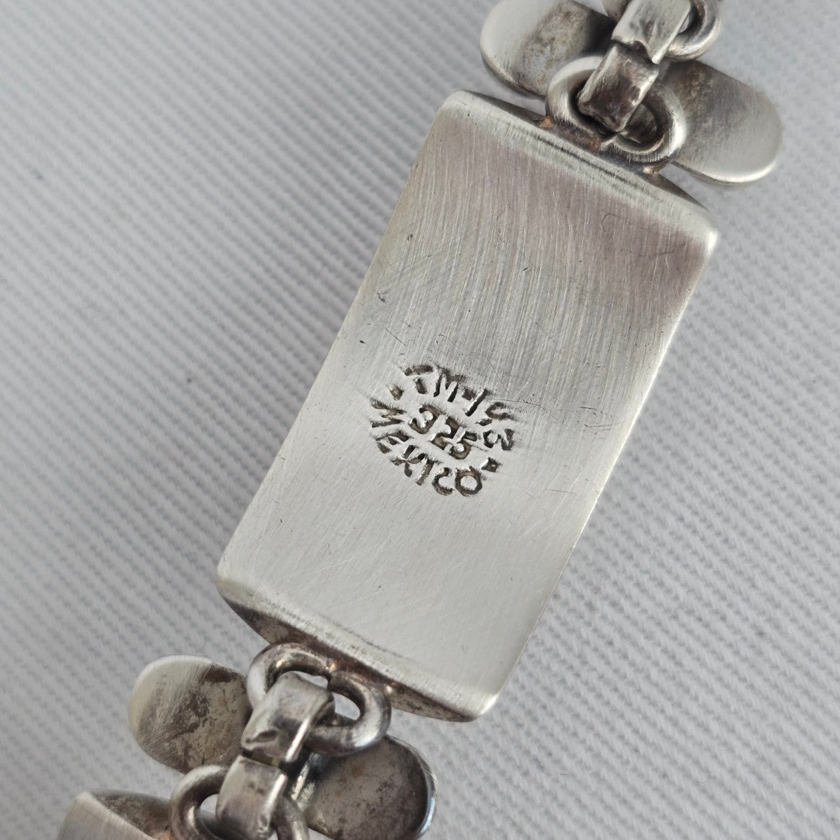 Vintage Taxco Mexico 925 Sterling Silver Panel Bracelet TM-143 Southwestern Artisan