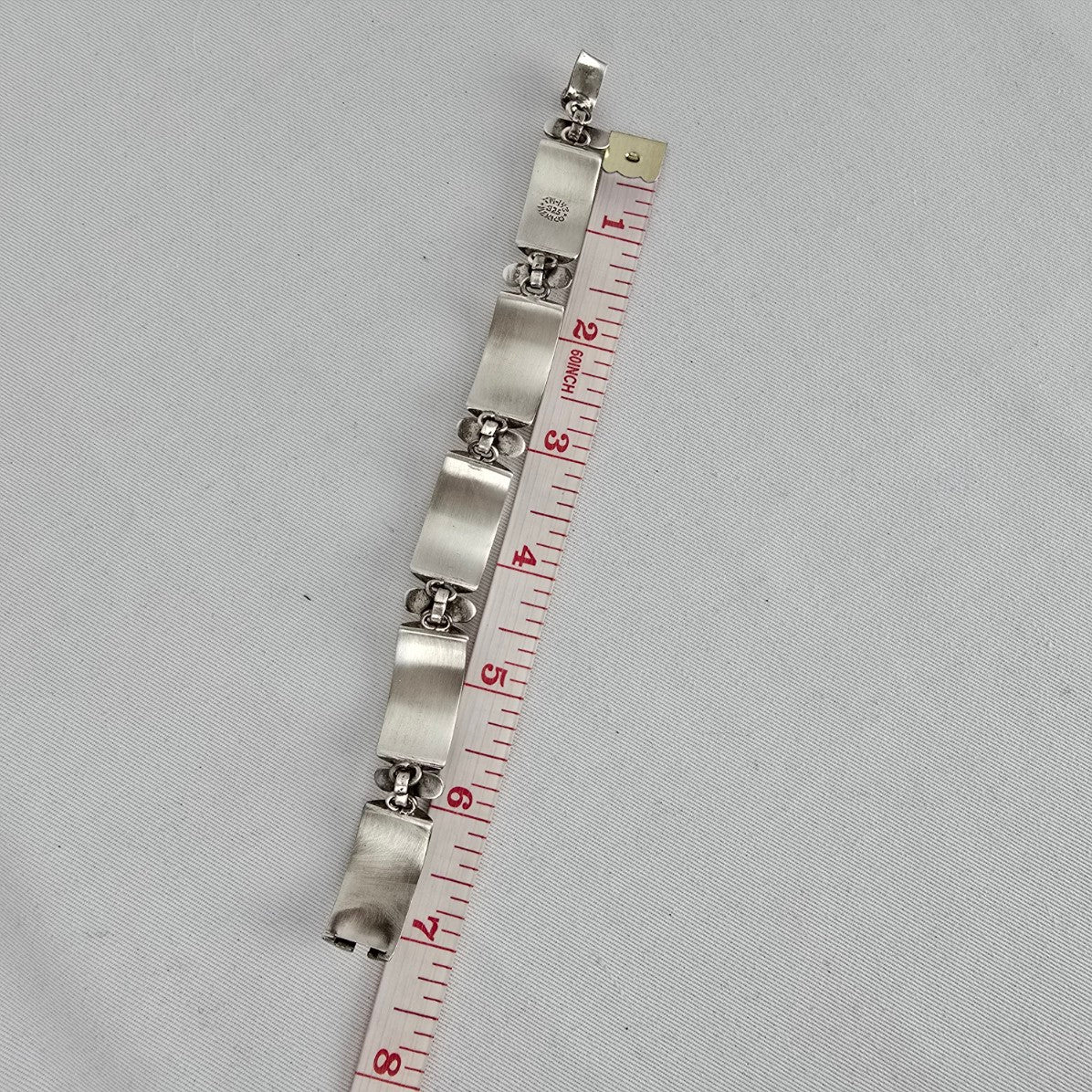 Vintage Taxco Mexico 925 Sterling Silver Panel Bracelet TM-143 Southwestern Artisan