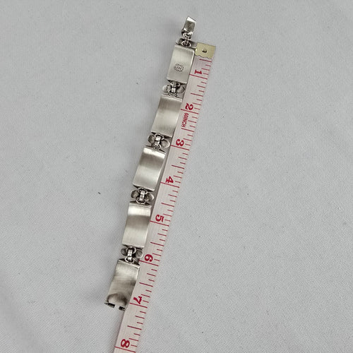 Vintage Taxco Mexico 925 Sterling Silver Panel Bracelet TM-143 Southwestern Artisan