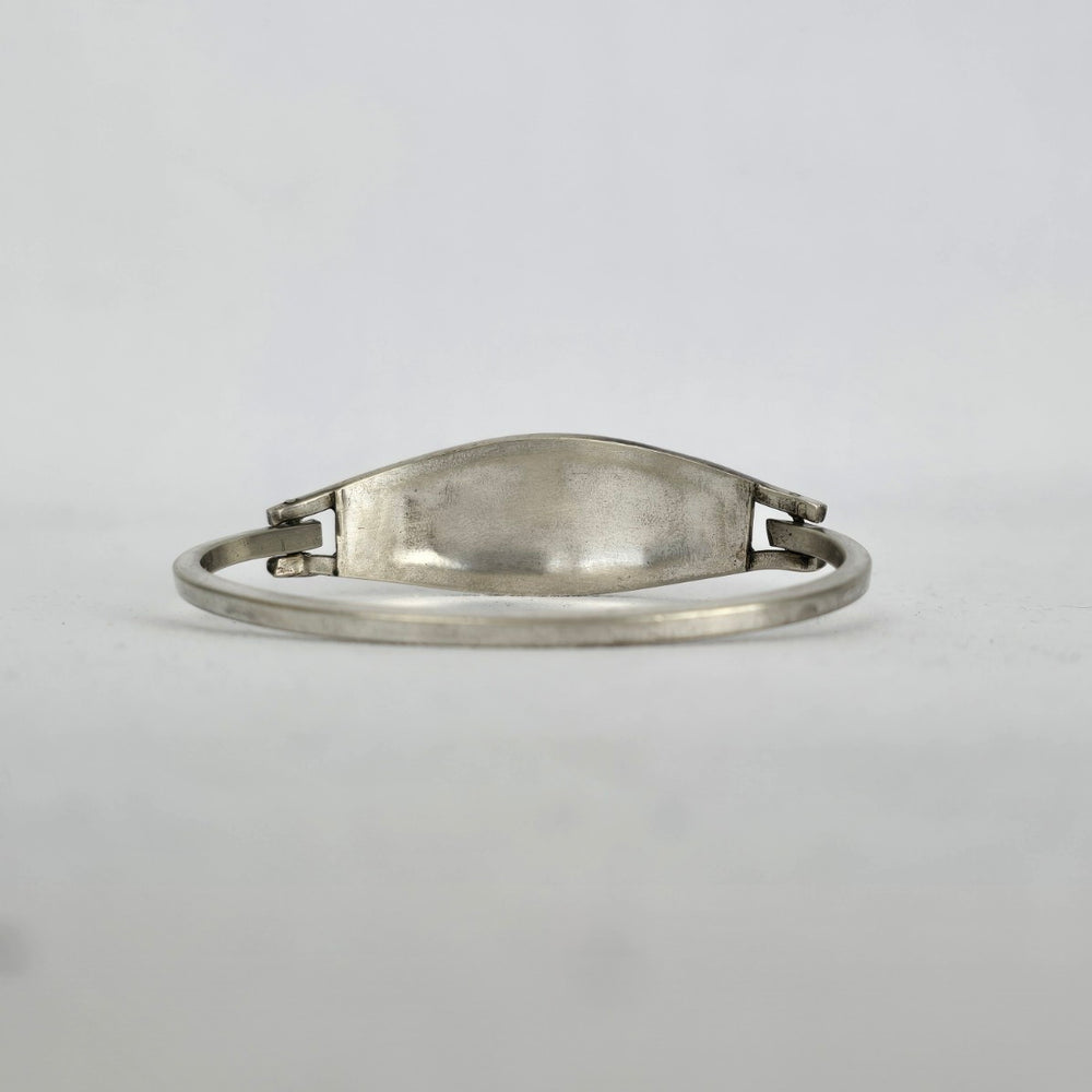 925 Sterling Abalone Inlay Hinged Bangle Bracelet