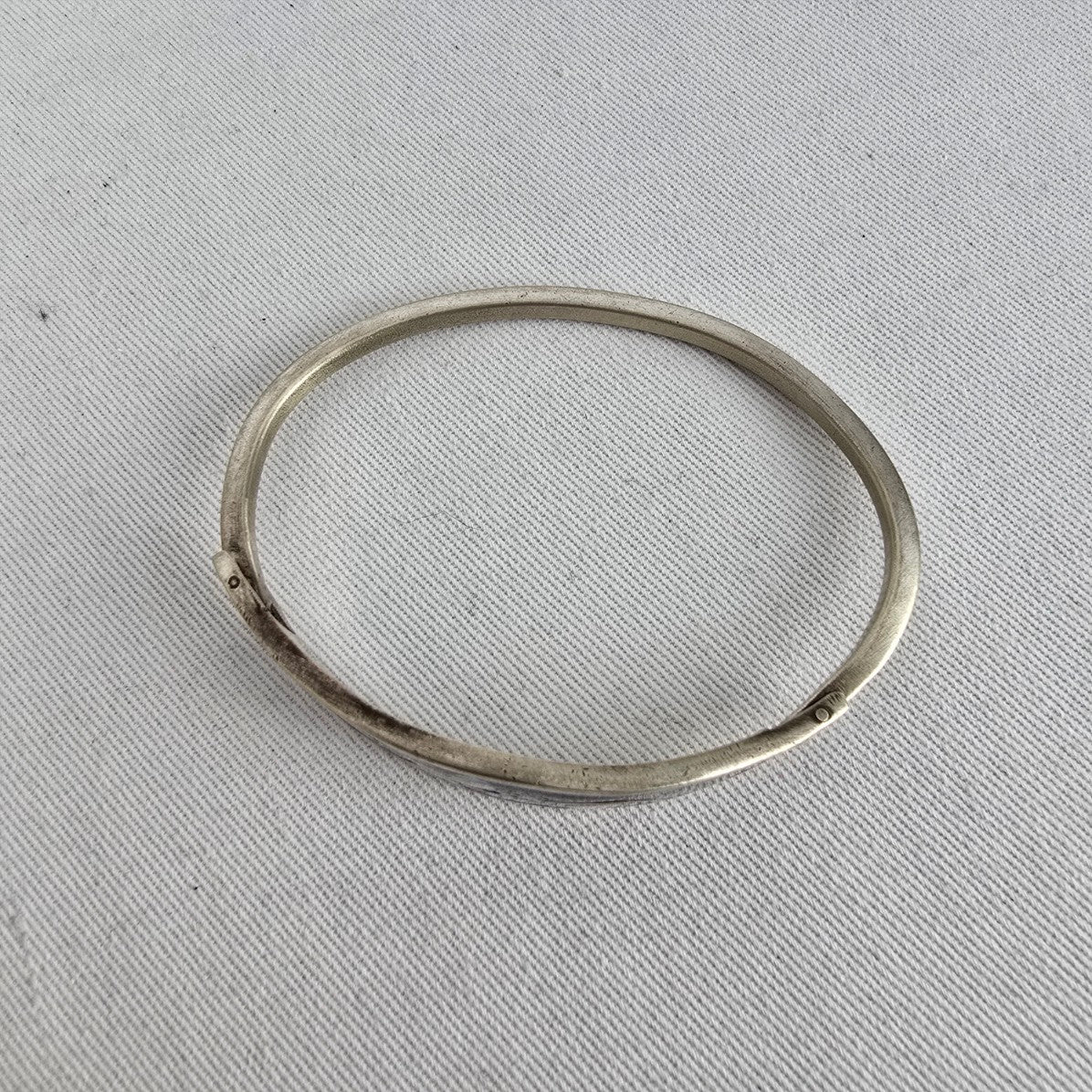 925 Sterling Abalone Inlay Hinged Bangle Bracelet
